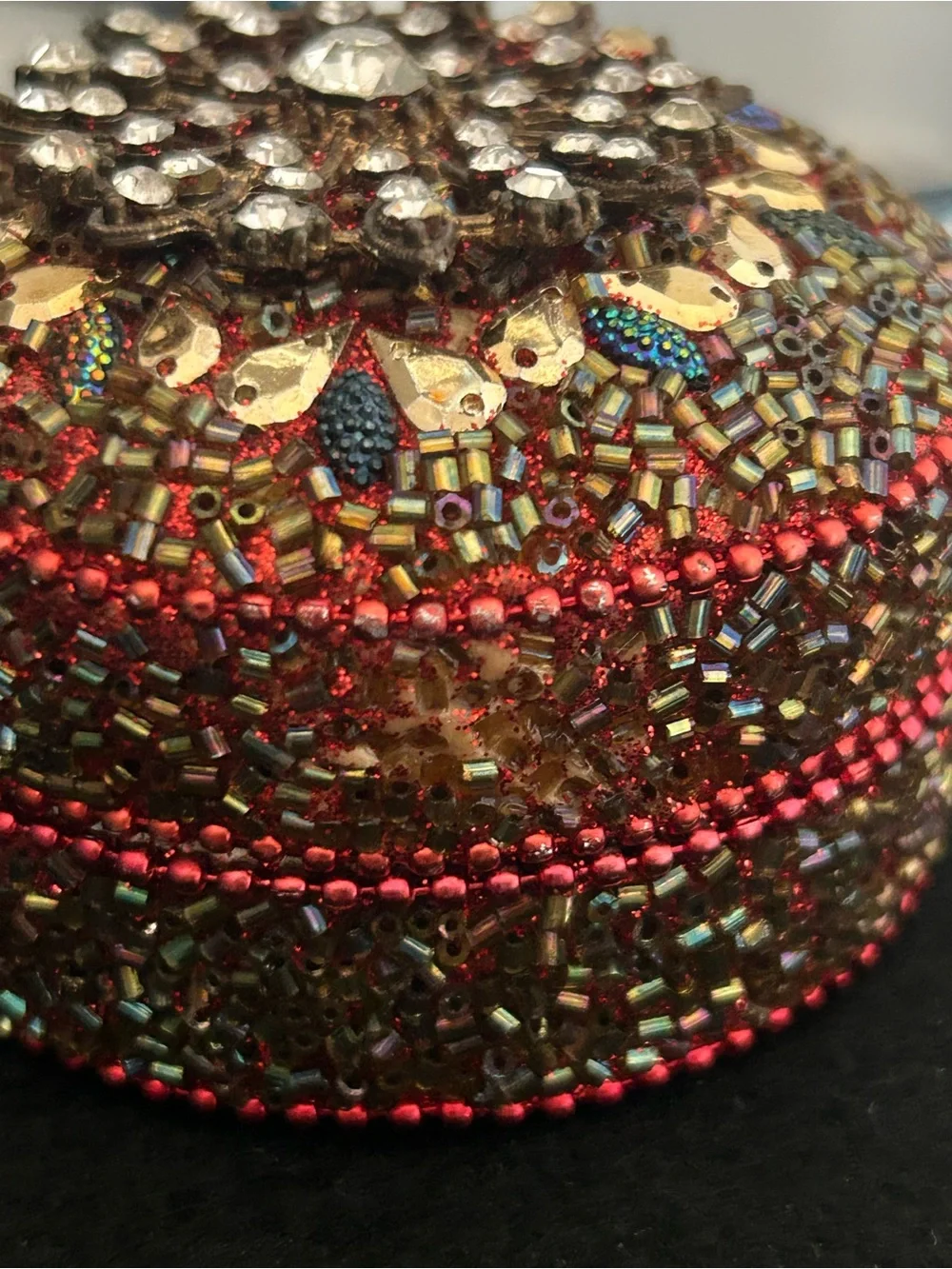 Pier 1 Set of 3 Round Jeweled Aluminum Trinket Jewelry Storage Boxes